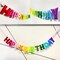 Pre-Strung Happy Birthday Banner - Felt Ball Garland - HAPPY BIRTHDAY Garland, Rainbow Birthday Decorations, Personalized Happy Birthday Sign for Birthday Party Decor, Photo Prop (with white balls)
